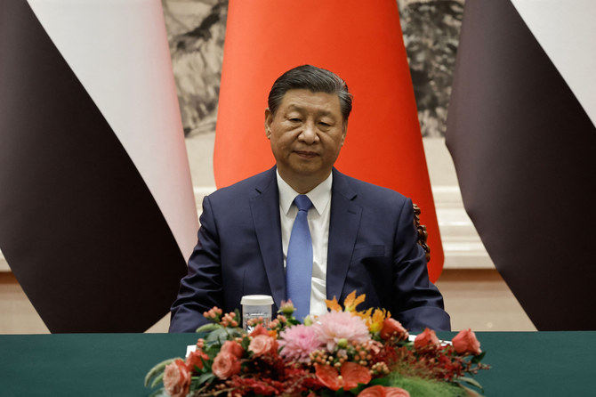 Chinese President Xi Jinping’s keynote speech at the opening ceremony on Thursday will be aimed at building “common consensus” between China and Arab states. (Pool / AFP)