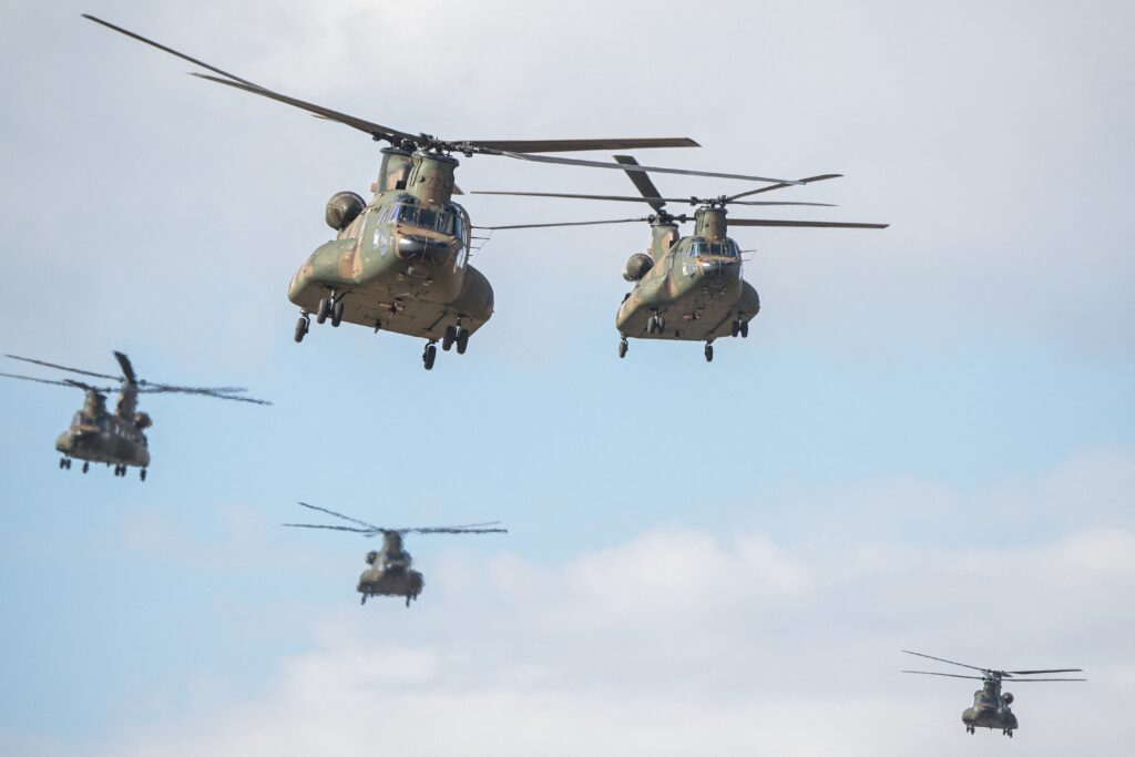 Seven of the crew members on the Japanese navy choppers remain unaccounted for since the April 20 crash, with one confirmed dead. (AFP)