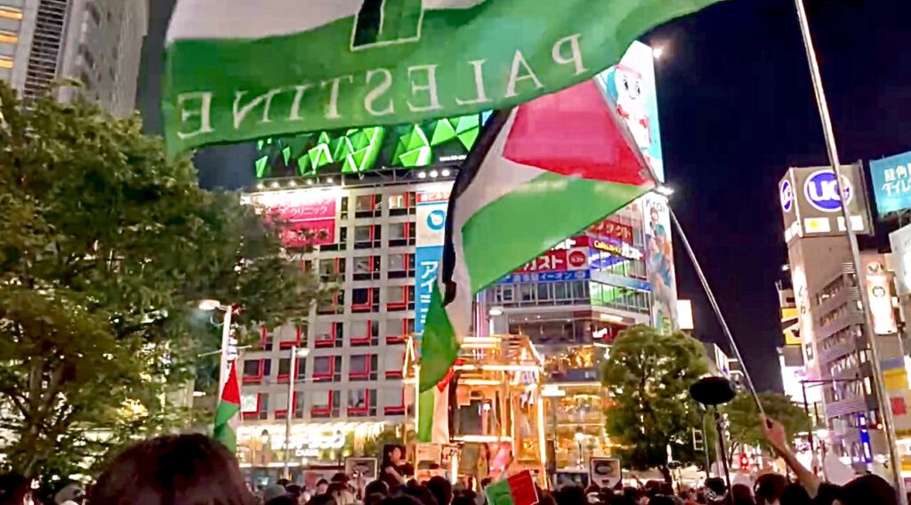 Hundreds of protesters, their voices echoing through the lively Shibuya district, gathered around Hachiko Square. (ANJ)