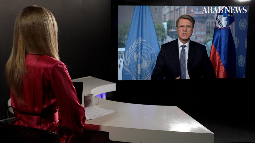 Appearing on the Arab News current affairs program “Frankly Speaking,” Samuel Zbogar said the world should not lose hope in the Biden peace plan and should allow time for negotiators to help bring about a ceasefire. (AN Photo)
