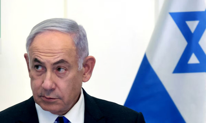 Israeli Prime Minister Benjamin Netanyahu attends a cabinet meeting at the Bible Lands Museum in Jerusalem on June 5, 2024. (Reuters)