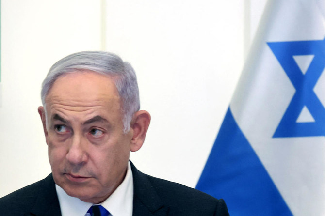 Israeli Prime Minister Benjamin Netanyahu attends a cabinet meeting at the Bible Lands Museum in Jerusalem on June 5, 2024. (File/AFP)