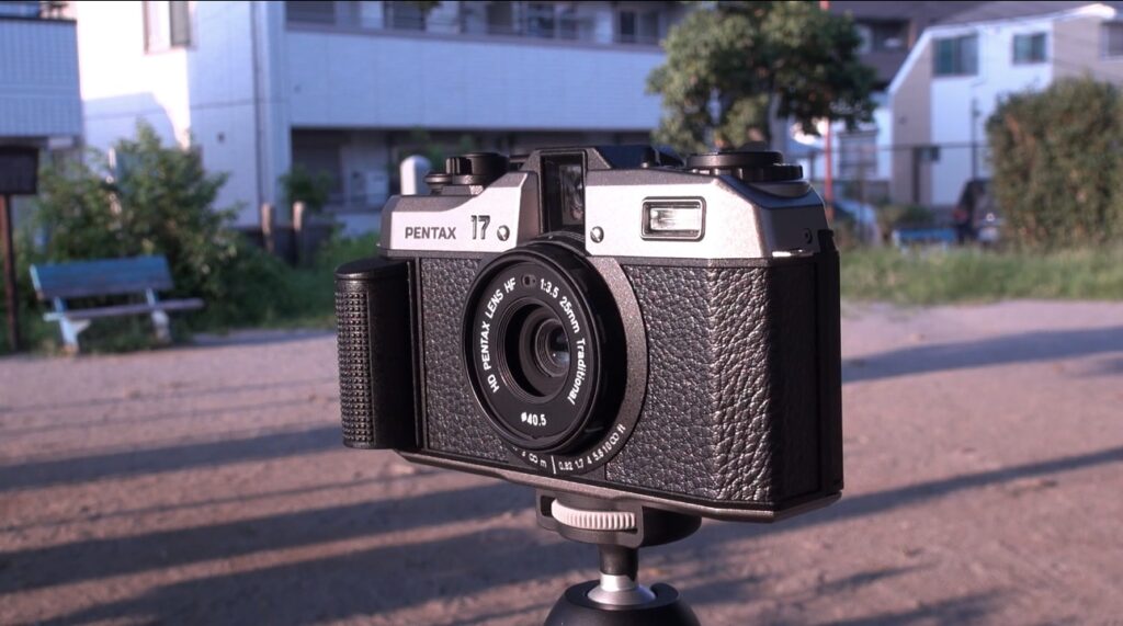 By shooting only half of a 35mm frame per picture, the camera can double the amount of photos that can be shot on a roll of film. (ANJ)