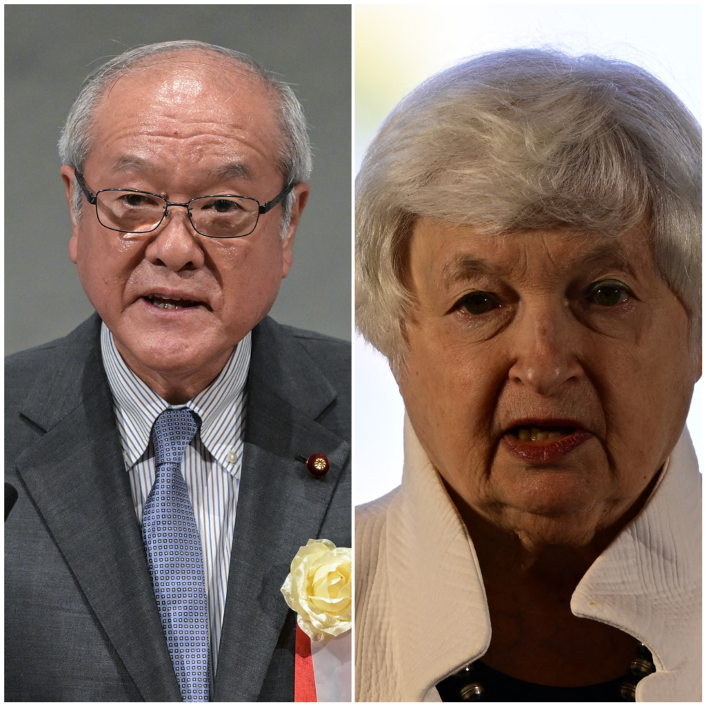 According to Japanese government sources, the two officials also exchanged views on issues related to the foreign exchange and other financial markets. (AFP)