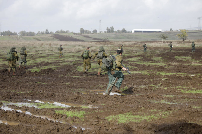 Israel’s military said on Sunday 18 of its soldiers were injured when a drone struck their position in the occupied Golan Heights, which border Lebanon. (File/AFP)