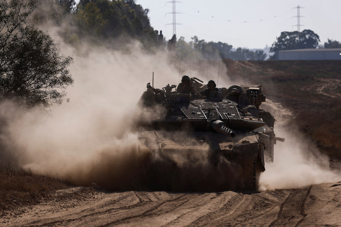 A tank manoeuvres near the Israel-Gaza border, amid the Israel-Hamas conflict, in Israel, July 1, 2024. (Reuters)