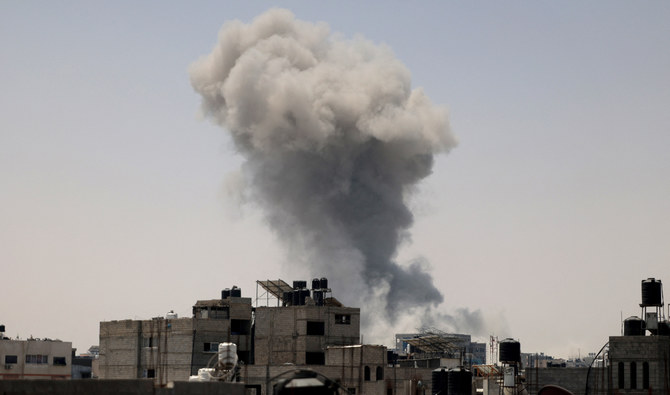 Smoke rises following the Israeli bombardment of Gaza City on July 4, 2024. (AFP)