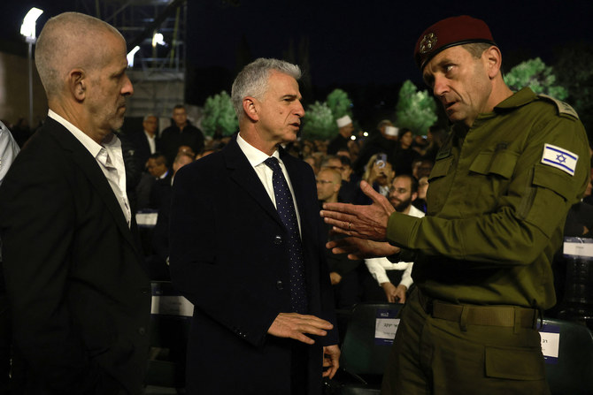 Israel's domestic security agency 'Shin Bet' chief Ronen Bar, Mossad Director David Barnea, and army Chief of Staff Herzi Halevi. (File/AFP)
