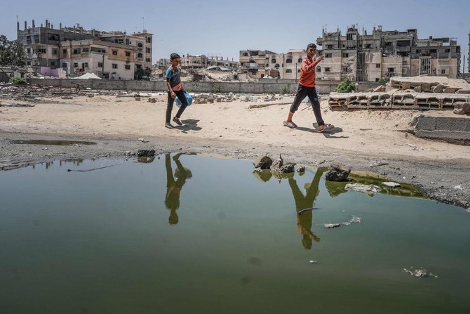 The Israeli health ministry said poliovirus type 2 was detected in Gaza sewage samples tested in an Israeli laboratory, adding that the World Health Organization had made similar findings. (AFP)