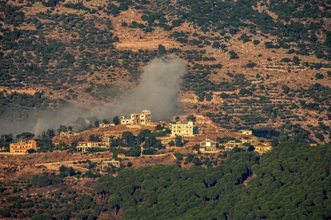 Smoke billows from a site targeted by Israeli shelling in the southern Lebanese border village of Kfar Hamam on July 23, 2024. (AFP)