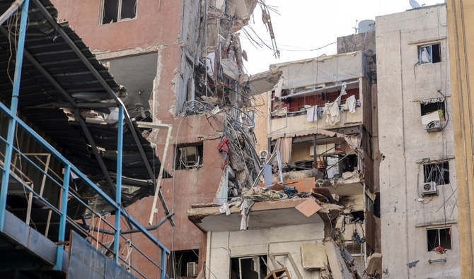 This pictured shows the aftermath of an Israeli military strike on a building in Beirut's southern suburbs on July 31, 2024. (AFP)