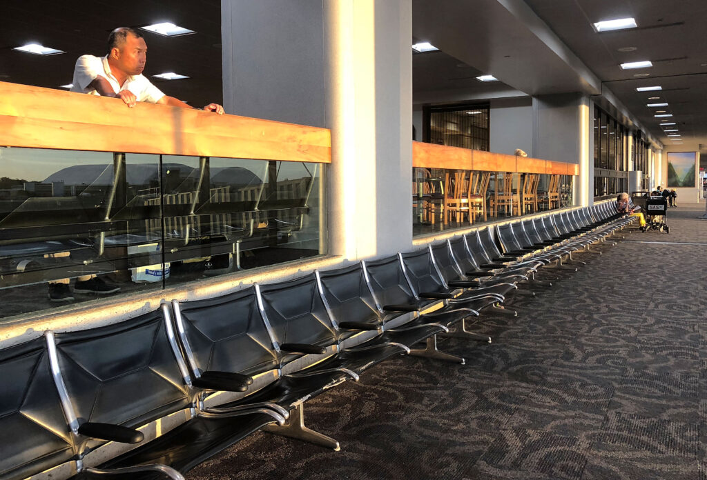 A lounge in Daniel K. Inouye International Airport sits mostly empty on August 22, 2018 in Honolulu, Hawaii. (AFP)