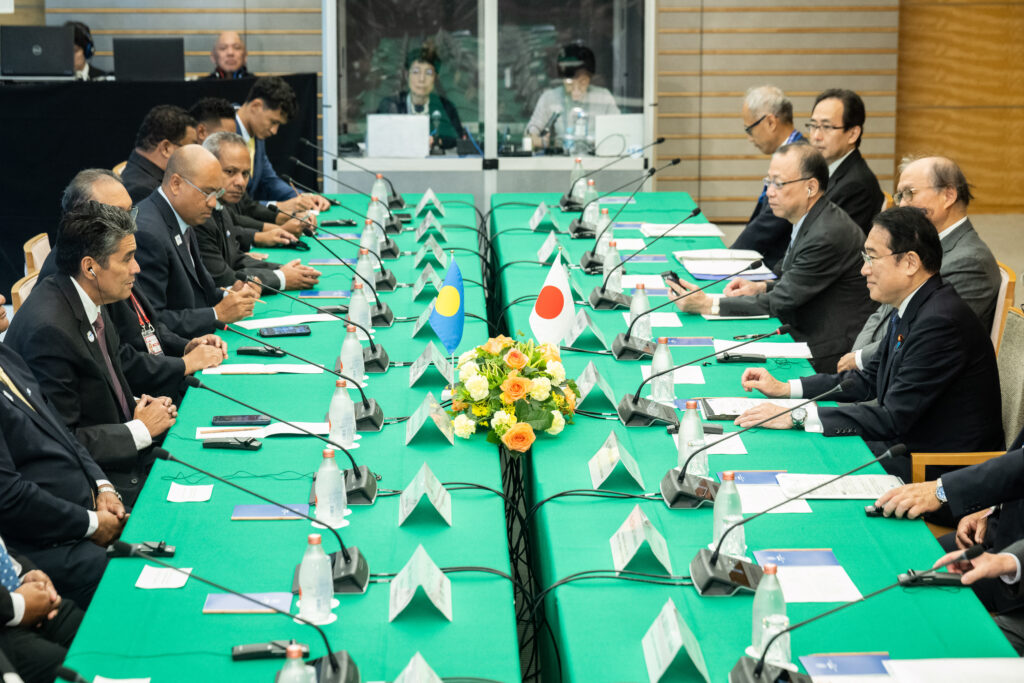 Kishida told the Palau president that he hopes to use the summit as an opportunity to show what direction Japan and Pacific island nations are going together. (AFP)