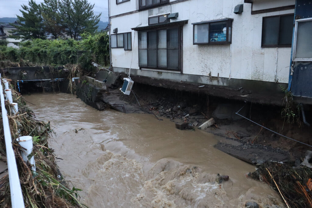 The Japan Meteorological Agency issued a second emergency warning for heavy rain for parts of Yamagata late Thursday, which was downgraded to a warning Friday morning. (AFP)