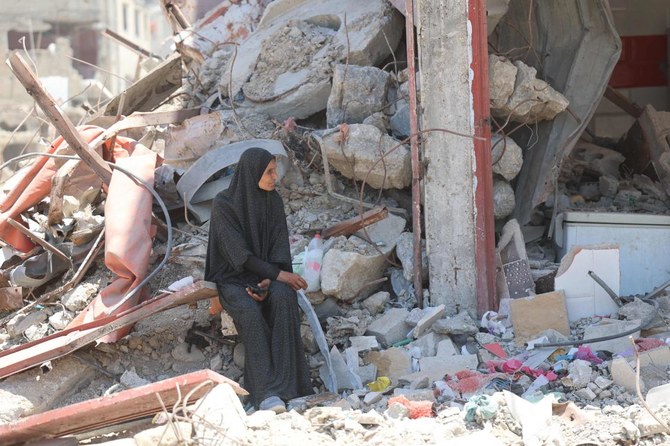 Israel’s operation there had left ‘more than 300 residential units and more than 100 business destroyed’ in the eastern district of Shujaiya, above. (AFP)
