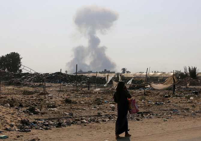Smoke rises following Israeli strikes during an Israeli military operation, amid Israel-Hamas conflict, in Khan Younis, in the southern Gaza Strip, July 24, 2024. (Reuters)