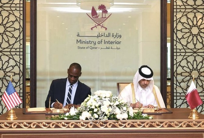 The agreement was signed by Abdullah bin Khalaf bin Hattab Al-Kaabi, undersecretary of Qatar’s ministry of interior, and US Ambassador to Qatar Timmy Davis. (QNA)