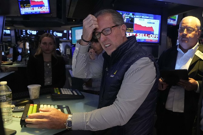 Nearly everything on Wall Street is tumbling Monday as fear about a slowing U.S. economy worsens and sets off another sell-off for financial markets around the world. AP