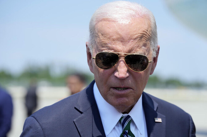 President Joe Biden talks with reporters on Aug. 13, 2024, at Louis Armstrong International Airport in New Orleans. (AP)