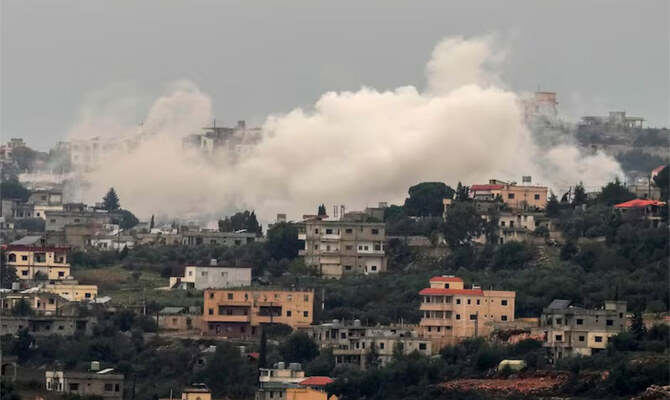 Smoke rises from Israeli artillery shelling on Aita Al Shaab in south Lebanon. (AP/File)
