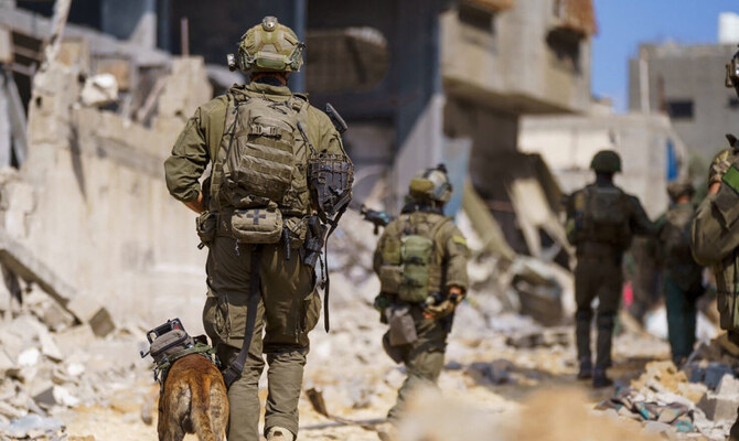 This handout picture released by the Israeli army, shows Israeli soldiers during military operations in the Gaza Strip. (AFP)