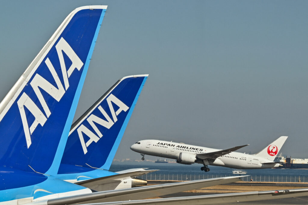 ANA cancelled some 280 domestic flights due on Friday affecting more than 60,000 passengers, while Japan Airlines scrapped 191 domestic and 26 international services, hitting 38,600 customers. (AFP)