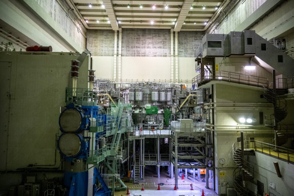 This picture taken on January 22, 2024 shows a section of JT-60SA, the world's biggest experimental nuclear fusion reactor Naka Fusion Institute in Naka city of Ibaraki Prefecture. (AFP)