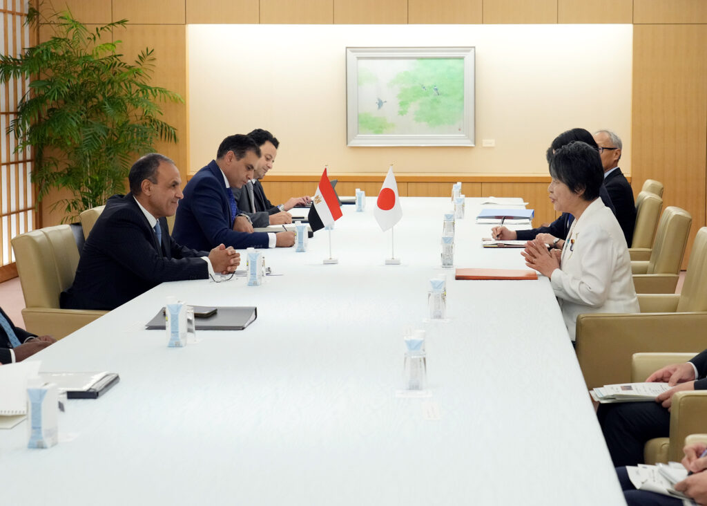 Kamikawa shared that she supports Egypt's efforts regarding the ongoing situation in Gaza. (MOFA)