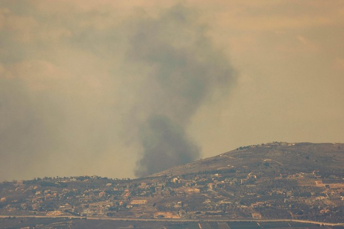 The Israeli military said 30 projectiles were launched from Lebanon, with most of them intercepted. (AFP)
