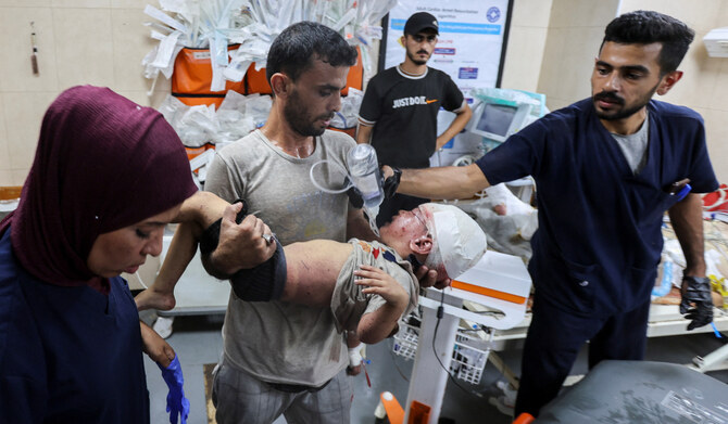 A Palestinian boy wounded in an Israeli strike receives treatment at al-Aqsa Martyrs hospital, amid the Israel-Hamas conflict, in Deir Al-Balah in the central Gaza Strip, September 4, 2024. (REUTERS)