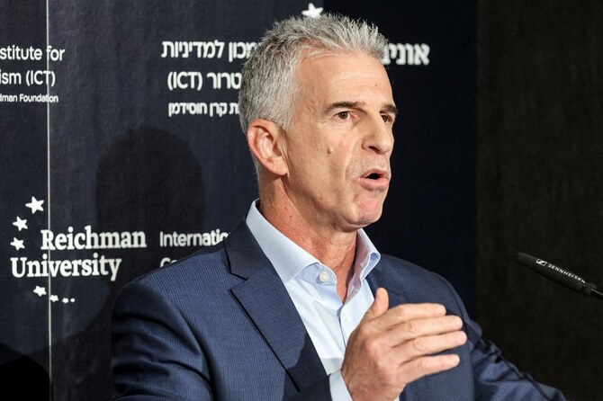 Israel's Mossad Director David Barnea speaks during the International Institute for Counter-Terrorism (ICT) World Summit in the central coastal city of Herzliya on September 10, 2023. (File/AFP)