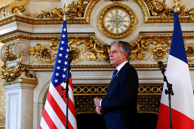 US Secretary of State Antony Blinken arrives to deliver remarks after meeting with French Foreign Minister Stephane Sejourne in Quai d’Orsay, Paris, France, September 19, 2024. (Reuters)