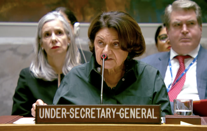 UN’s Under-Secretary-General for Political and Peacebuilding Affairs Rosemary DiCarlo. (Screenshot/UNTV)