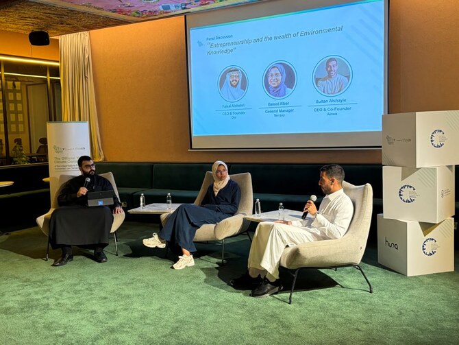 The Saudi Local Conference of Youth 2024 took place in Riyadh with a focus on equipping young Saudis with tools for sustainable entrepreneurship in climate innovation. (AN Photo)