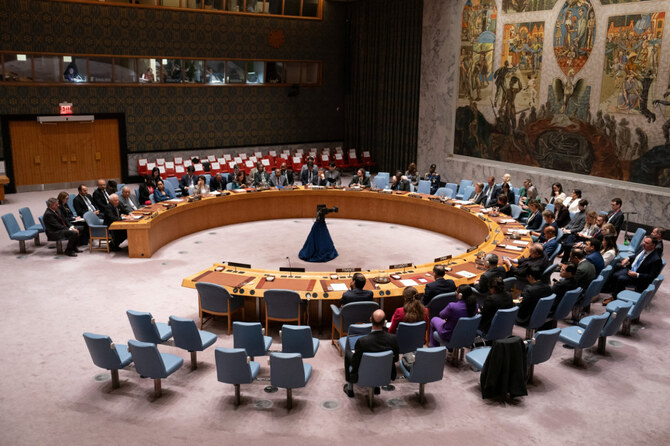 The United Nations Security Council meets on the escalation in fighting in Lebanon between Israel and Hezbollah during the United Nations General Assembly at UN headquarters in New York on September 25, 2024. (REUTERS)
