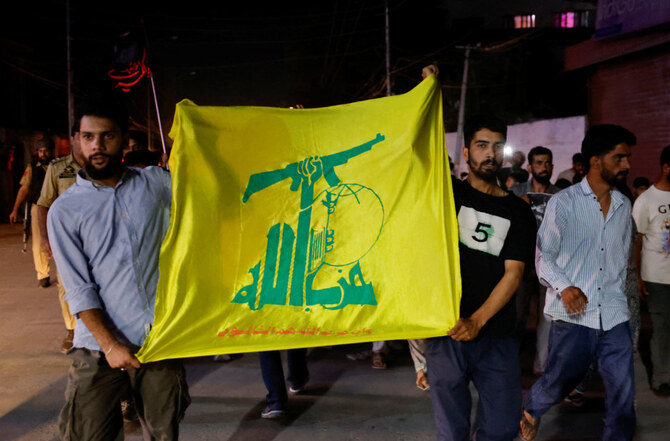 Kashmiri Shia Muslims protest against Israel following the killing of Hezbollah leader Nasrallah in an Israeli airstrike in Beirut, in Srinagar, on Sept. 28, 2024. (REUTERS)