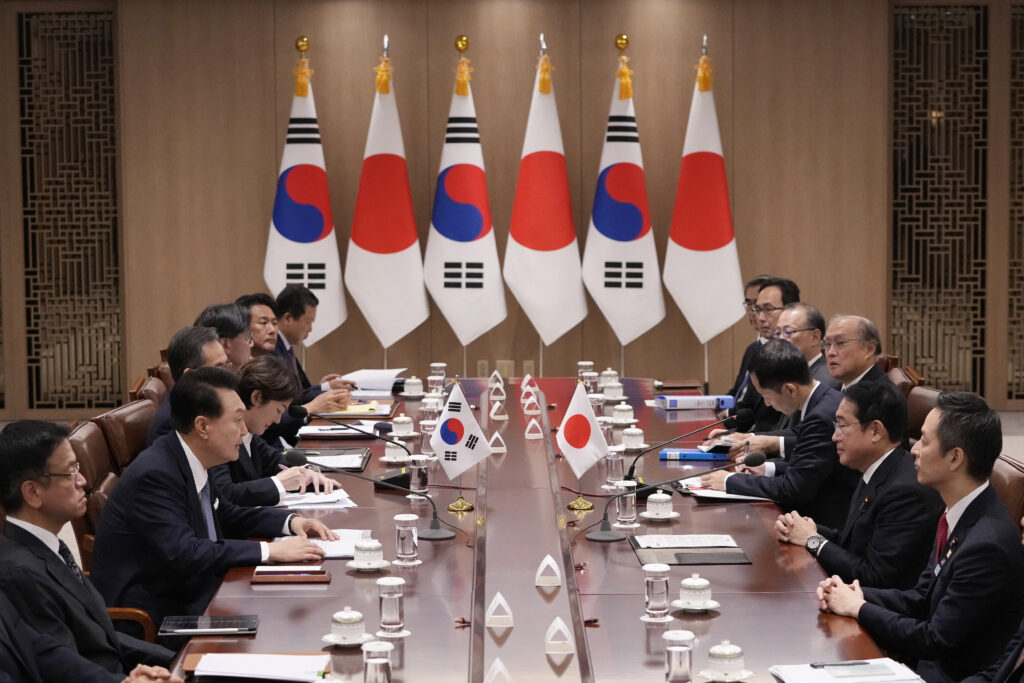 Kishida's final, whirlwind trip to his neighbor as leader came as the two leaders seek to seal their newfound partnership which will be tested by imminent changes of leaders in Tokyo and Washington. (AFP)