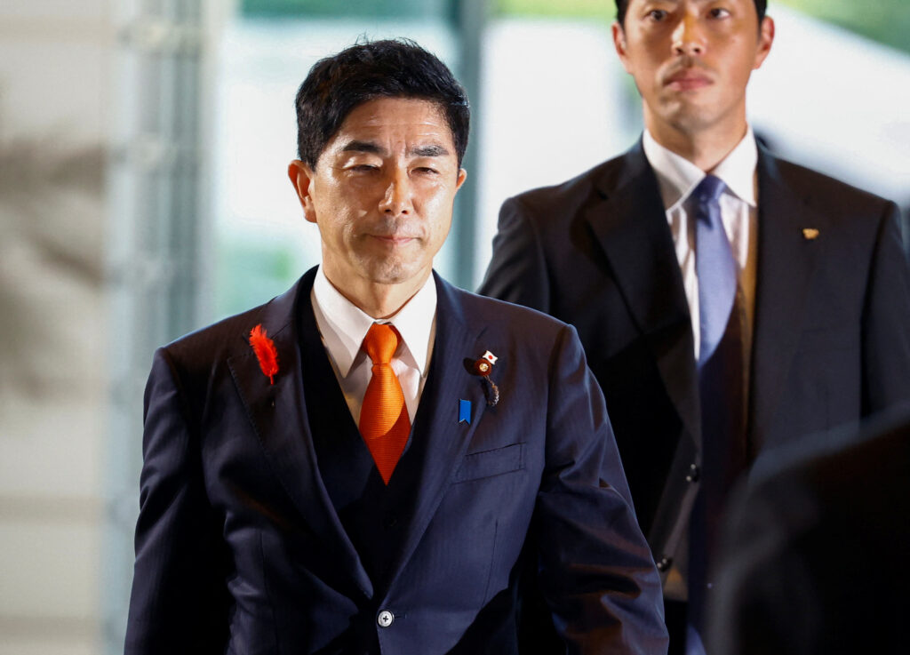 Japan's Justice Minister MAKIHARA Hideki arrives at Prime Minister ISHIBA Shigeru's official residence in Tokyo, Japan October 1, 2024. (Reuters)