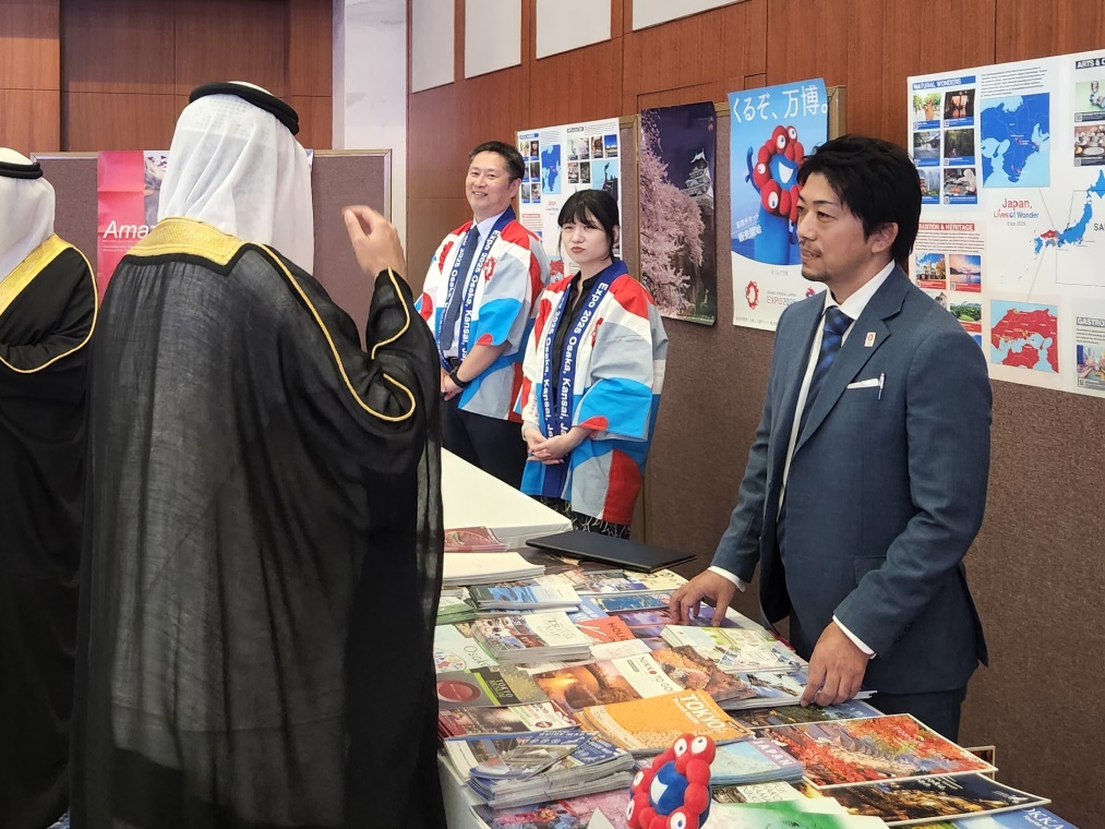 Japan tourism information booth at the 'Half a Year to Go EXPO2025 Osaka, Kansai, Japan' event in Bahrain. (Supplied)