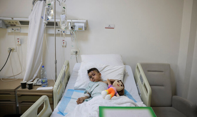 4-year-old Qassem Hussein, who lost his father in an Israeli airstrike, is treated at the Maritime Hospital in the town of Jbeil, north of Beirut, Lebanon, September 26, 2024. (Reuters)