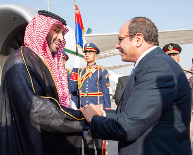 The Saudi Royal Court announced on Tuesday that Saudi Crown Prince Mohammed bin Salman arrived in Egypt. (SPA)