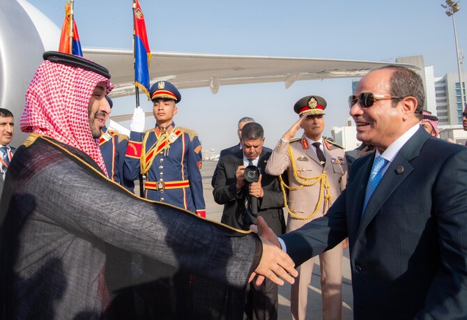 The Saudi Royal Court announced on Tuesday that Saudi Crown Prince Mohammed bin Salman arrived in Egypt. (SPA)