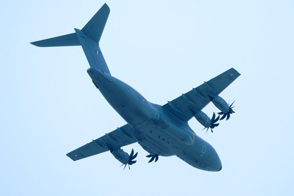 According to the Defense Ministry, the two C-2 transport planes carrying personnel and equipment departed from the ASDF's Miho base in the western prefecture of Tottori around 8 a.m. (AFP)
