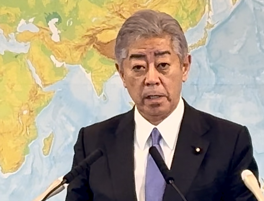 Foreign Minister, IWAYA Takeshi, speaks at his first press conference in Tokyo on Wednesday 2 October. (ANJ)