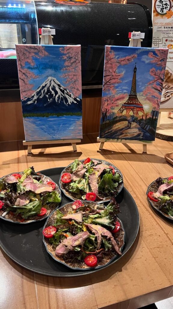 Organized by Japanese Pakistani painter Nadia Yoshioka and Japan in Arabia, the event featured a guided painting session of Sumi-E inspired acrylic painting with a modern twist and unlimited authentic Japanese food at Omakaseya Restaurant, Sheraton Hotel in Dubai Creek. (ANJ Photo)