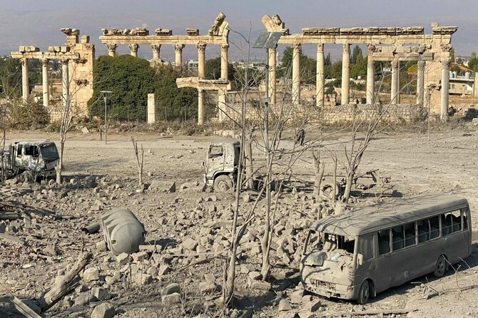 Picture shows the destruction at the site of an Israeli airstrike that targeted Baalbek in Lebanon’s eastern Bekaa Valley on November 7 2024. (AFP)
