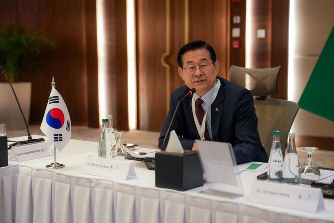 Ambassador Choi Byung-hyuk at the Korea-GCC Cooperation Seminar at the Marriot DQ Hotel in Riyadh. (AN Photo/Jafar AlSaleh)