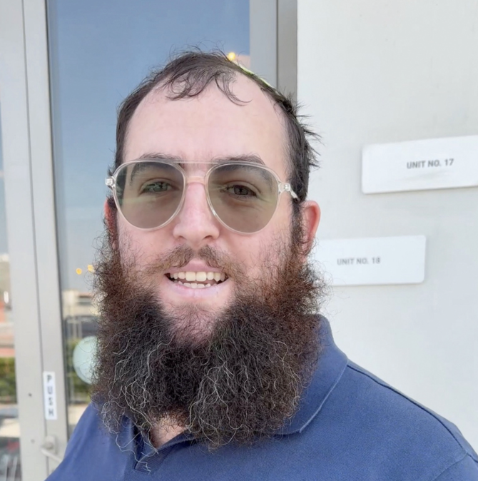 Zvi Kogan stands outside a supermarket, in Dubai, UAE, November 18, 2024, in this screen grab obtained from a social media video. (@dudikepler/Reuters)