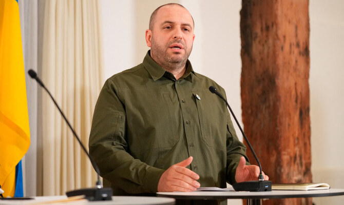 Ukrainian Minister of Defense Rustem Umerov attends a press conference in Copenhagen, Denmark, November 20, 2024. (Reuters)