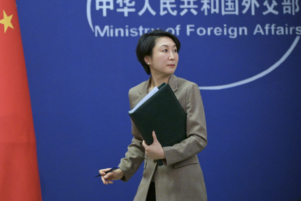 China's Foreign Ministry spokeswoman Mao Ning speaks during a press conference at the Ministry of Foreign Affairs in Beijing on January 15, 2024. (AFP)